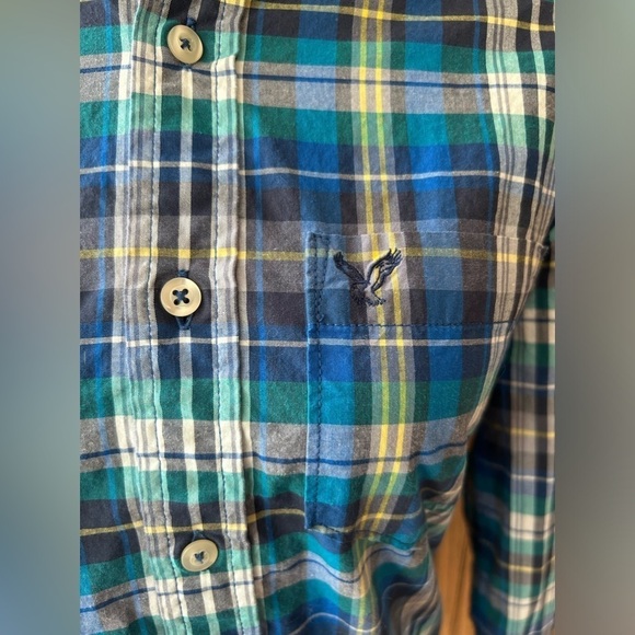 American Eagle outfitters athletic fit plaid colored button down shirt - Picture 8 of 12